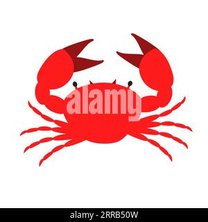 Illustration de style plat de l'icône de crabe rouge Illustration de Vecteur