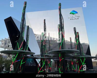211008 -- DUBAÏ, 8 octobre 2021 -- une photo prise le 7 octobre 2021 montre le Pavillon Belarus de l'Expo 2020 Dubaï à Dubaï, aux Émirats arabes Unis. Après un retard d’un an dû à la pandémie de COVID-19, la très attendue Expo 2020 Dubaï a ouvert ses portes aux visiteurs le 1 octobre. UAE-DUBAI-EXPO 2020-PAVILLONS SuxXiaopo PUBLICATIONxNOTxINxCHN Banque D'Images