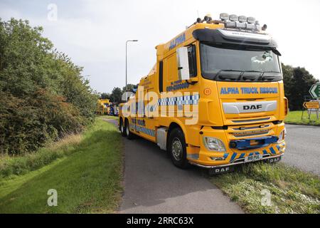 Un camion a perdu une partie de son chargement de bobines de cuivre sur l'A689 près de Wolvisiton Village, Stockton sur Tees le jeudi 7 septembre 2023. (Photo : Harry Cook | MI News) crédit : MI News & Sport / Alamy Live News Banque D'Images