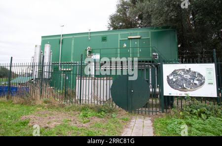 211023 -- AMSTERDAM, 23 octobre 2021 -- une photo prise le 16 octobre 2021 montre une installation de gaz vert à Haarlem, aux pays-Bas. Les prix de l'énergie aux pays-Bas ont continué d'augmenter récemment en raison de la hausse de la demande et de la pénurie croissante de gaz naturel en Europe. Photo de /Xinhua PAYS-BAS-PRIX DE L'ÉNERGIE SylviaxLederer PUBLICATIONxNOTxINxCHN Banque D'Images