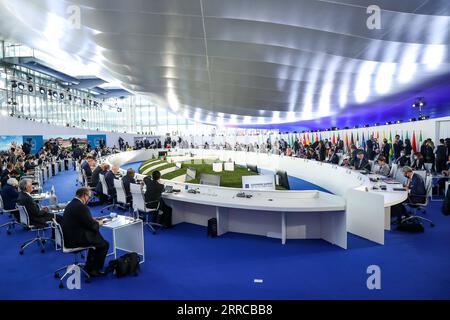 211030 -- ROME, le 30 octobre 2021 -- une photo prise le 30 octobre 2021 montre une vue du Sommet des dirigeants du G20 tenu à Rome, en Italie. Le 16e Sommet des dirigeants du G20 a débuté ici samedi. ITALIE-ROME-G20 SOMMET ZhangxCheng PUBLICATIONxNOTxINxCHN Banque D'Images
