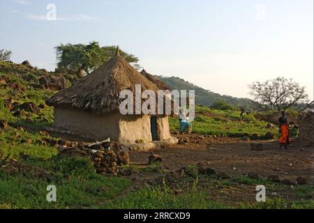 Njemps Femme Ilchamus (parfois orthographié Iltiamus, également connu sous le nom de Njemps) dans le lac Baringo Kenya Banque D'Images