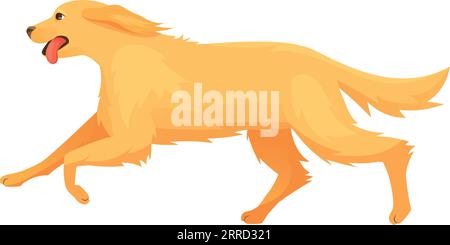 Golden retriever en cours d'exécution. Personnage de dessin animé de chien joyeux isolé sur fond blanc Illustration de Vecteur