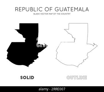 Carte Guatemala. Carte vectorielle vierge du pays. Frontières du Guatemala pour votre infographie. Illustration vectorielle. Illustration de Vecteur