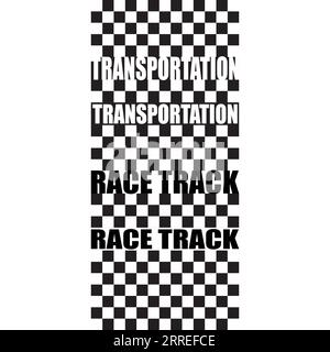 Lignes de texte à carreaux noir et blanc Illustration de Vecteur