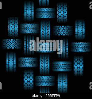 Affiche des traces de pneus de voitures Illustration de Vecteur