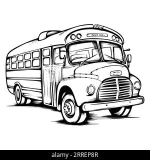 Coloriage de bus scolaire pour les enfants Illustration de Vecteur