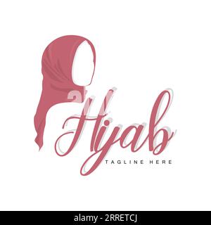 Logo hijab, marque de vecteur de produit de mode, Design de boutique hijab de femmes musulmanes Illustration de Vecteur