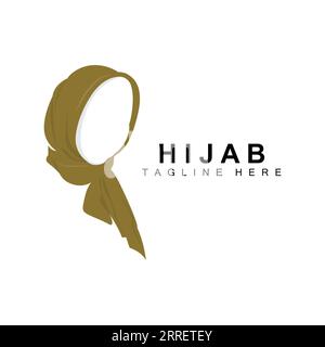 Logo hijab, marque de vecteur de produit de mode, Design de boutique hijab de femmes musulmanes Illustration de Vecteur