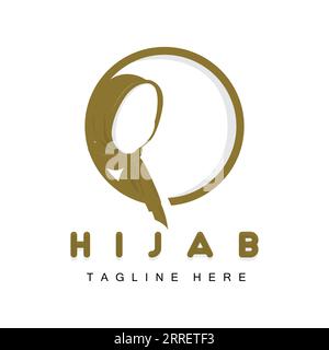 Logo hijab, marque de vecteur de produit de mode, Design de boutique hijab de femmes musulmanes Illustration de Vecteur