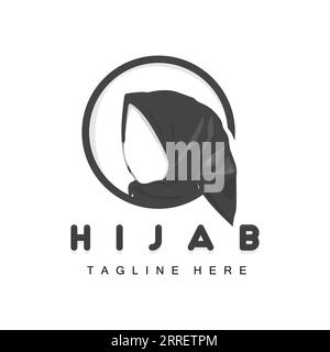 Logo hijab, marque de vecteur de produit de mode, Design de boutique hijab de femmes musulmanes Illustration de Vecteur