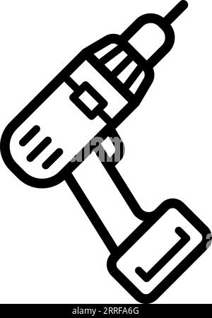 Icône de tournevis électrique de ligne comme un contour modifiable pour votre conception Illustration de Vecteur