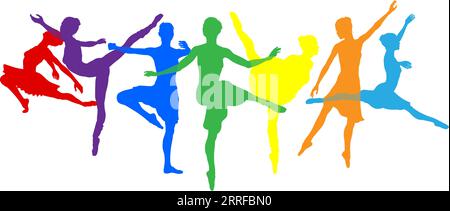 Ballet Dancer Silhouette Dancers pose silhouettes Illustration de Vecteur