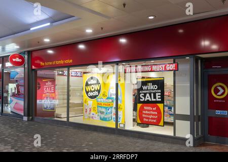 Wilko magasin à Basingstoke annonçant une vente administrative après des problèmes financiers et peut fermer tous les magasins si un acheteur n'est pas trouvé. Angleterre Banque D'Images