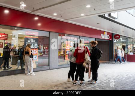 Wilko magasin à Basingstoke annonçant une vente administrative après des problèmes financiers et peut fermer tous les magasins si un acheteur n'est pas trouvé. Angleterre Banque D'Images