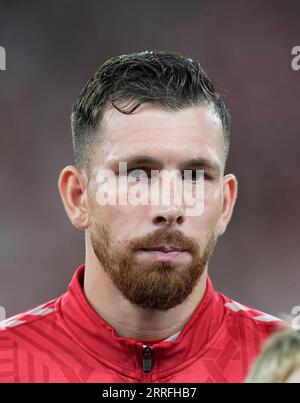 Parken, Copenhague, Danemark. 07 septembre 2023. Contrôle le ballon lors d'un match de qualification du Groupe H EURO 2024, Danemark contre Saint-Marin, au Parken, Copenhague, Danemark. Kim Price/CSM/Alamy Live News Banque D'Images