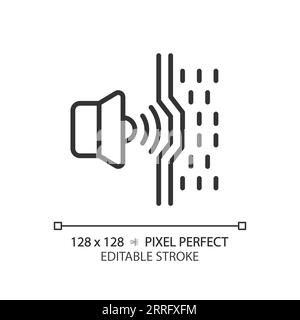 Icône linéaire mince noire en matériau insonorisé personnalisable Illustration de Vecteur