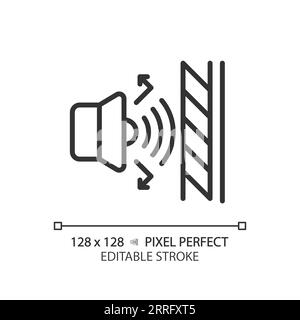 Icône linéaire mince noire de couche insonorisée personnalisable Illustration de Vecteur