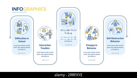 Concept de présentation de thérapie comportementale avec icônes en ligne mince Illustration de Vecteur