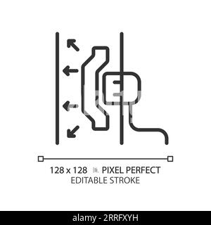 Icône linéaire mince noire en matériau insonorisé personnalisable Illustration de Vecteur