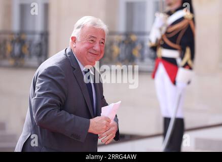 220507 -- PARIS, le 7 mai 2022 -- le président du Sénat français Gérard Larcher arrive à l'Elysée pour la cérémonie d'investiture d'Emmanuel Macron en tant que président français à Paris, France, le 7 mai 2022. FRANCE-PARIS-CÉRÉMONIE D'INVESTITURE GaoxJing PUBLICATIONxNOTxINxCHN Banque D'Images