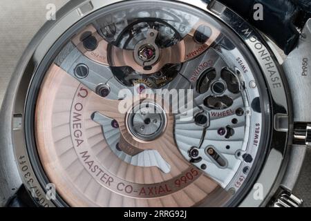 Omega Speedmaster Chronographe avec phase de lune Banque D'Images