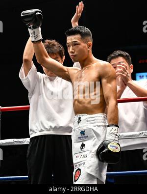 Tokyo, Japon. 30 août 2023. Riku Masuda avant le titre japonais des poids forts et le combat de demi-finale du tournoi des monstres au Korakuen Hall à Tokyo, Japon, le 30 août 2023. Crédit : Hiroaki Finito Yamaguchi/AFLO/Alamy Live News Banque D'Images