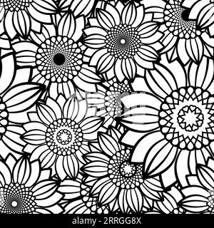 Sunflowers Seamless Pattern arrière-plan Illustration de Vecteur