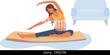 personnage de dessin animé femmes enceintes faisant des exercices. Activité physique régulière et mode de vie sain. Grossesse saine et sport. Illustration de Vecteur