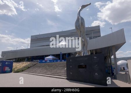 220616 -- BUDAPEST, 16 juin 2022 -- la photo prise le 15 juin 2022 montre la Duna Arena, le lieu principal des 19e Championnats du monde de la FINA, à Budapest, en Hongrie. Photo par /Xinhua SPHUNGARY-BUDAPEST-FINA CHAMPIONNATS DU MONDE SITES AttilaxVolgyi PUBLICATIONxNOTxINxCHN Banque D'Images