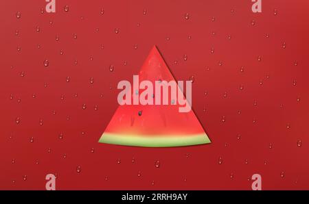 Fond de goutte d'eau de tranche de pastèque Illustration de Vecteur