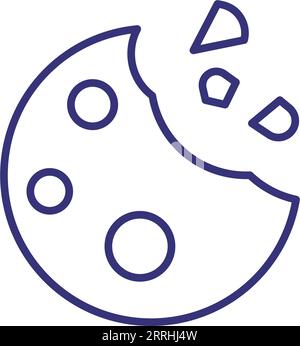 Icône de ligne de cookie raisin Illustration de Vecteur