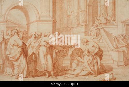 La mort de Sapphira. Banque D'Images