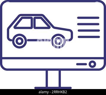 Icône de ligne en ligne de voiture en ligne Illustration de Vecteur