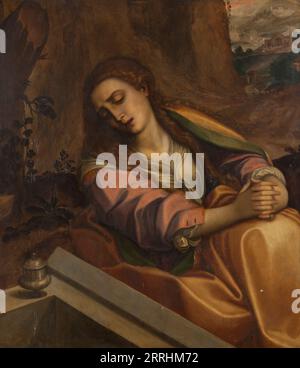 Lamentation sur le Christ mort. La Madeleine au tombeau du Christ, date inconnue. Banque D'Images