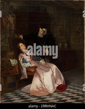 Gustav Vasa trouve sa femme Katarina Stenbock endormie et l'entend dire: "J'aime le roi G&#xf6;STA beaucoup, mais je n'oublierai jamais Rosen", 1868. Banque D'Images