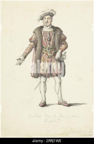 Un acteur dans le rôle du roi Henri VIII d'Angleterre, 1780-1836. Banque D'Images