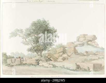 Ruine de Zeus Olympus Temple du vieux Agrigente, 1778. Tiré de l'album 'Voyage en Italie, Sicile et Malte'. Banque D'Images