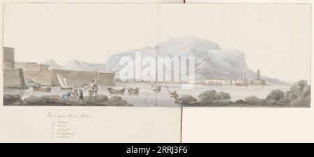Vue sur le grand port de Palerme, 1778. Tiré de l'album 'Voyage en Italie, Sicile et Malte'. Banque D'Images