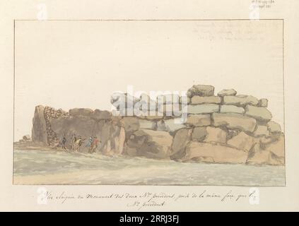 Monument des Phéniciens ou Carthagéniens sur l'île de Gozo, 1778. Tiré de l'album 'Voyage en Italie, Sicile et Malte'. Banque D'Images