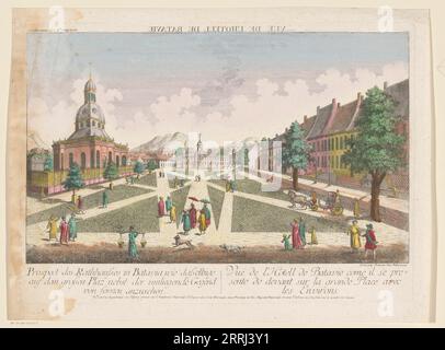 Vue de la mairie et de la nouvelle église hollandaise de Batavia, 1755-1779. Banque D'Images