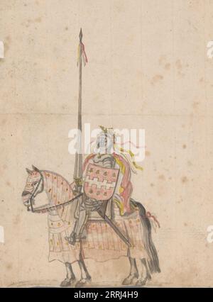 Croquis d'un chevalier à cheval, c.1755-c.1760. Banque D'Images