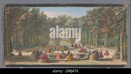 Vue du Bosquet des bains d&#x2019;Apollon dans le jardin de Versailles, vers 1691-après 1753. Banque D'Images