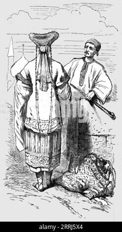 « Chuvashes et leurs costumes ; Un voyage sur la Volga », 1875. De, 'Illustrated Travelss' de H.W. Bates. [Cassell, Petter et Galpin, c1880, Londres] Banque D'Images