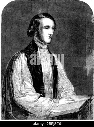 Le révérend de droite William Ingraham Kip, D.D., évêque de Californie, 1858. Prélat protestant américain. "Ses travaux en tant qu'évêque missionnaire pendant trois longues années d'épreuve et de difficulté ont été uniformément marqués par une administration sage, ferme, conciliante, gentleman et véritablement chrétienne des fonctions épiscopales; d'où l'expression unie, chaleureuse et spontanée de l'amour pour sa personne et de la satisfaction de son cours dans notre élection unanime de lui comme notre pasteur en chef. Il est venu ici quand il n'y avait que de trois à cinq paroisses infantiles dans tout l'État - quand on peut dire que l'Église n'avait que Banque D'Images