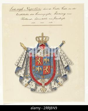 Armoiries de Lodewijk Napoléon Bonaparte, roi de Hollande, 1807. Banque D'Images