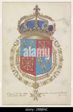 Armoiries de Louis XIV, roi de France, 1668. Banque D'Images