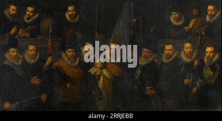 Officiers et autres gardes civiques du IIIe district d'Amsterdam, sous le commandement du capitaine Jacob Gerritsz Hoyngh et du lieutenant Nanningh Florisz Cloeck, 1616. Banque D'Images