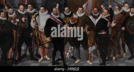 La compagnie du capitaine Dirck Jacobsz Rosecrans et du lieutenant Pauw, 1588. Autre titre(s) : Compagnie du capitaine Dirck Jacobsz Rosecrans et du lieutenant Pauw, Amsterdam, 1588. Banque D'Images