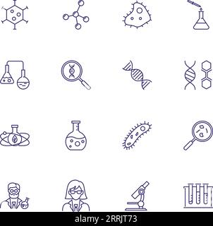 Icônes de biotechnologie Illustration de Vecteur